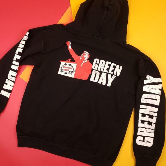 Rare 2004 Green Day American Idiot Tour Hoodie Mens Large - Picture 3 of 9